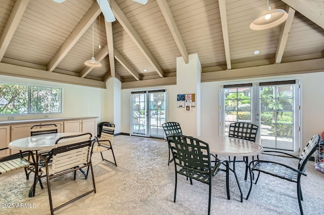 8653 E Royal Palm Rd Unit 1030, Scottsdale, AZ 85258 - dining room featuring light colored carpet and french doors