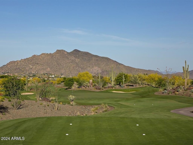 view of community featuring a mountain view