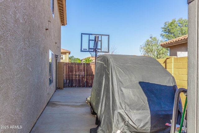 view of patio with area for grilling