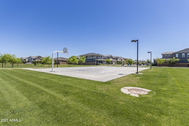 656 S Owl Dr, Gilbert, AZ 85296 - view of sport court featuring a residential view, community basketball court, and a lawn