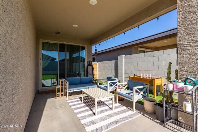 view of patio / terrace with an outdoor hangout area