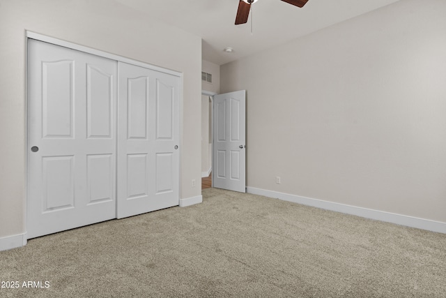 3575 E Gary Way, Gilbert, AZ 85234 - unfurnished bedroom featuring carpet flooring, a closet, and ceiling fan