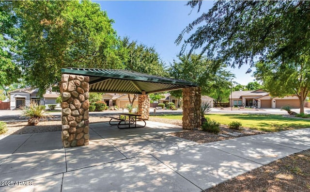 view of property's community with a gazebo