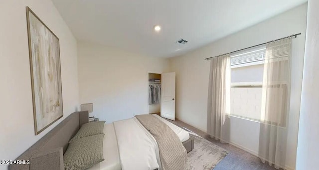 13179 E Verbina Ln, Florence, AZ 85132 - bedroom with light carpet, a closet, and recessed lighting