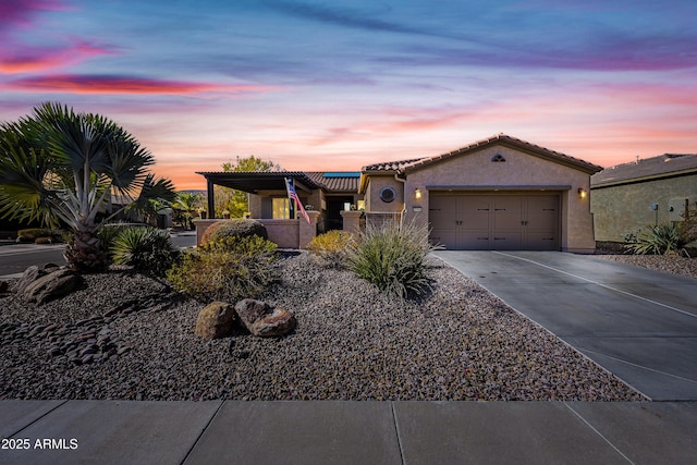 view of front of house featuring a garage