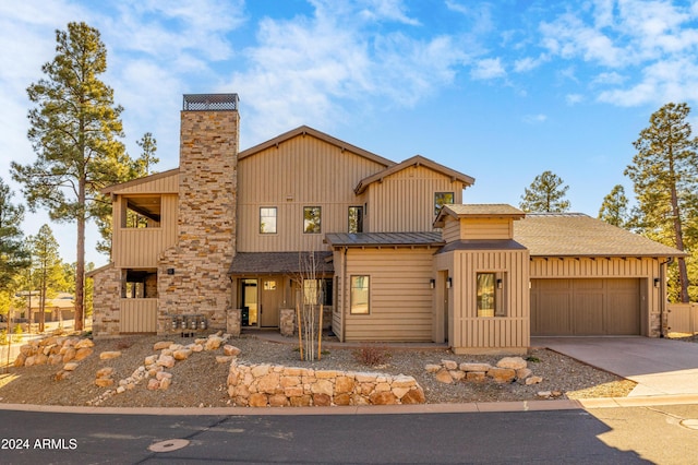 view of front of house with a garage