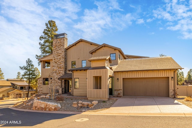 view of front facade with a garage