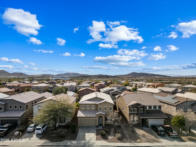 aerial view featuring a mountain view