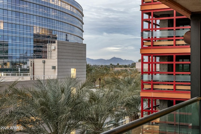 exterior space featuring a mountain view