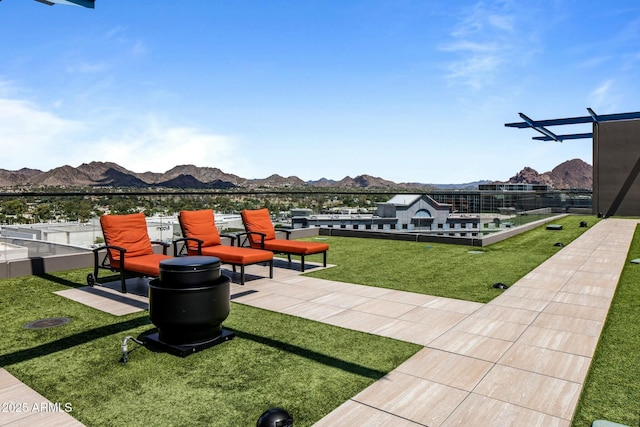 exterior space with a mountain view