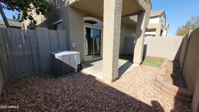 view of patio / terrace with central AC unit