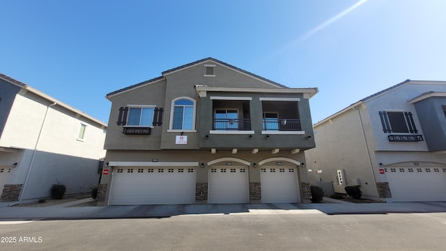 view of property with a garage