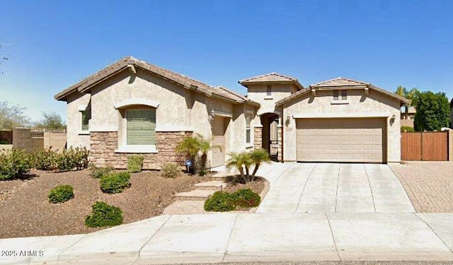 view of front of house with a garage