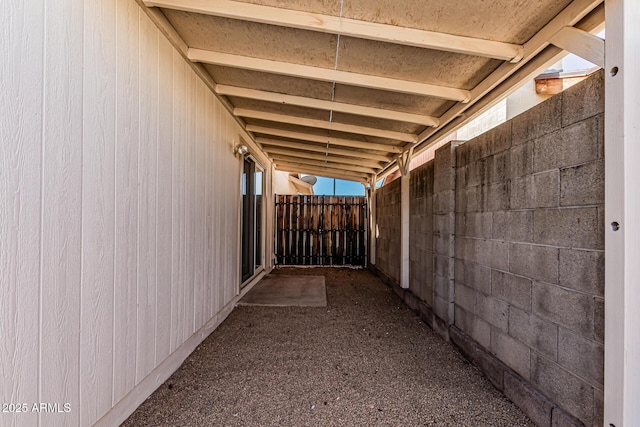 interior space with fence