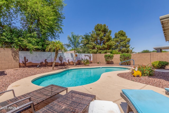 1142 E Mayfield Dr, San Tan Valley, AZ 85143 - view of swimming pool with a patio and a fenced backyard