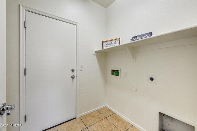 12775 W Lowden Rd, Peoria, AZ 85383 - laundry room with washer hookup, hookup for an electric dryer, light tile patterned floors, and baseboards