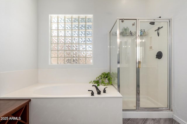 723 E Gemini Pl, Chandler, AZ 85249 - bathroom with a shower stall, healthy amount of natural light, and a garden tub