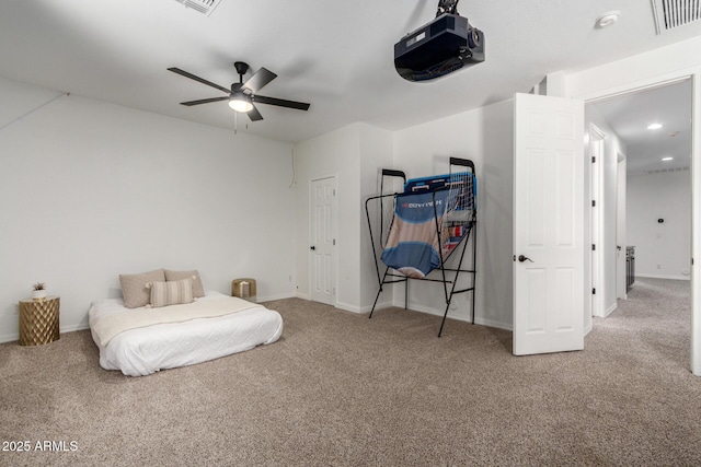723 E Gemini Pl, Chandler, AZ 85249 - carpeted bedroom with a ceiling fan and recessed lighting