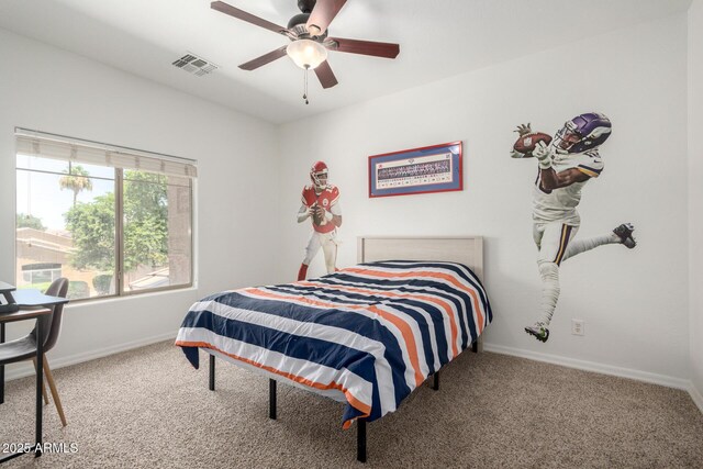 723 E Gemini Pl, Chandler, AZ 85249 - carpeted bedroom with baseboards and ceiling fan