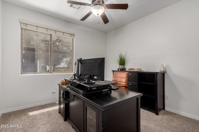 723 E Gemini Pl, Chandler, AZ 85249 - office area with ceiling fan and light carpet