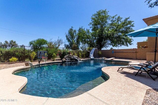 723 E Gemini Pl, Chandler, AZ 85249 - view of pool featuring a fenced backyard and a patio