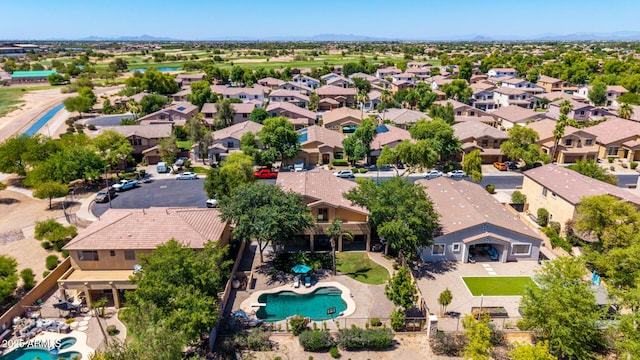 723 E Gemini Pl, Chandler, AZ 85249 - aerial view of residential area featuring a pool area and a mountain backdrop