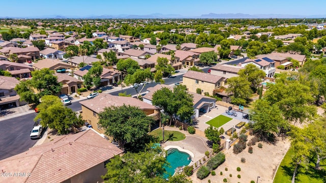 723 E Gemini Pl, Chandler, AZ 85249 - aerial perspective of suburban area with a pool and mountains