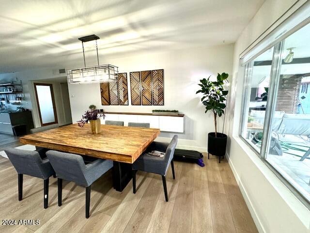 dining area featuring light hardwood / wood-style floors