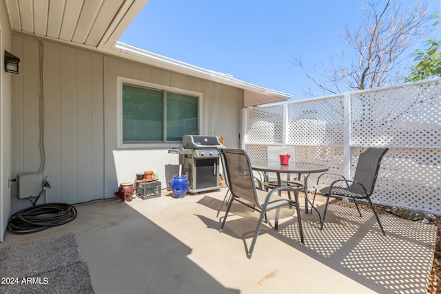 view of patio / terrace featuring outdoor dining space and area for grilling