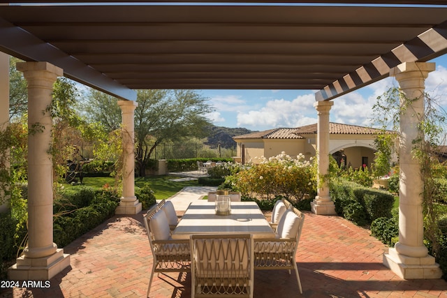 view of patio / terrace with a pergola