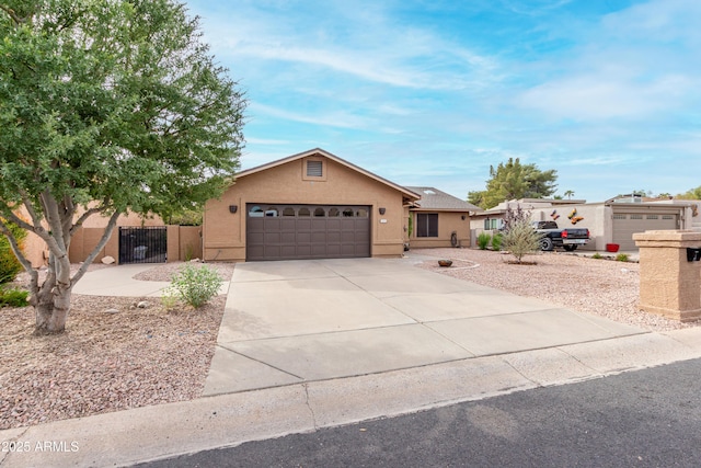 ranch-style home with a garage