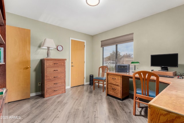 office featuring light wood-type flooring