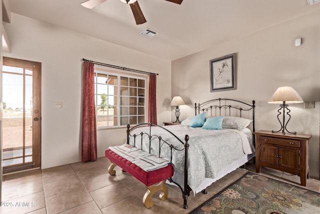 380 N Geneva Estates Rd, Pearce, AZ 85625 - bedroom featuring multiple windows, tile patterned floors, and ceiling fan