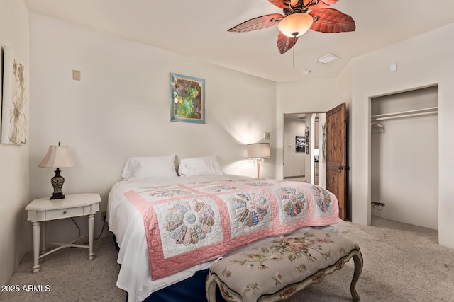 380 N Geneva Estates Rd, Pearce, AZ 85625 - bedroom featuring carpet flooring, a closet, and a ceiling fan