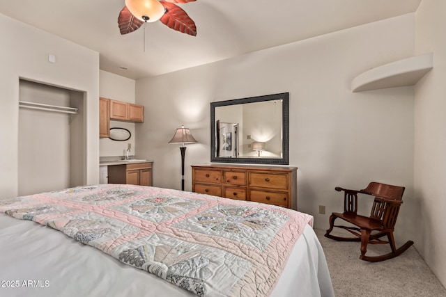 380 N Geneva Estates Rd, Pearce, AZ 85625 - carpeted bedroom with a ceiling fan and a closet