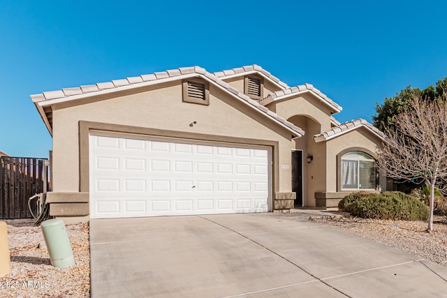 view of front facade with a garage