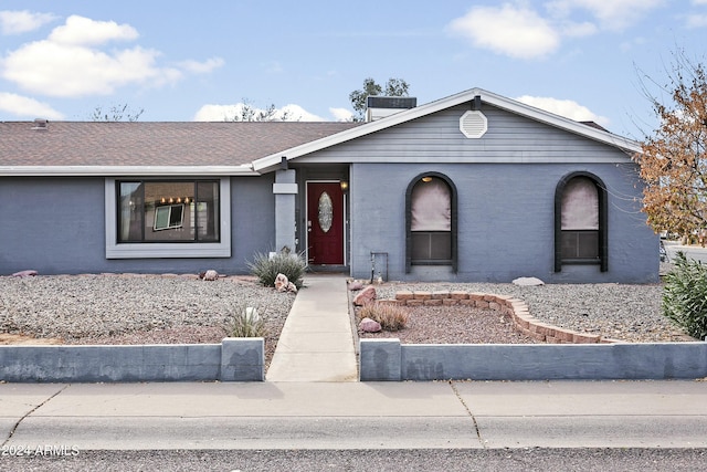 view of single story home