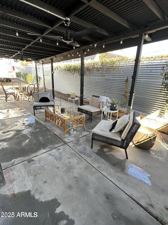 112 W Vogel Ave, Phoenix, AZ 85021 - view of patio with an outdoor hangout area and ceiling fan