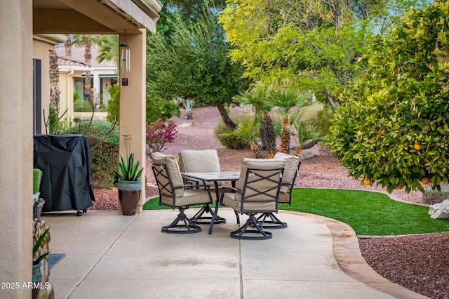 view of patio / terrace with a grill