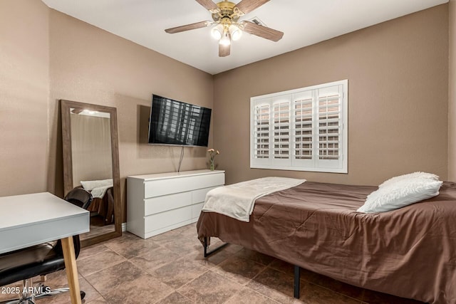 bedroom with a ceiling fan