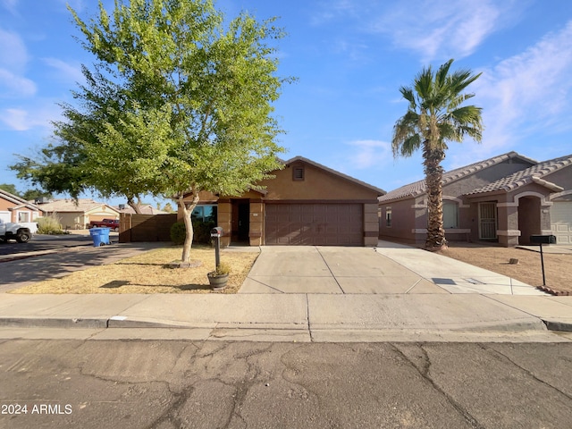 view of front of house with a garage