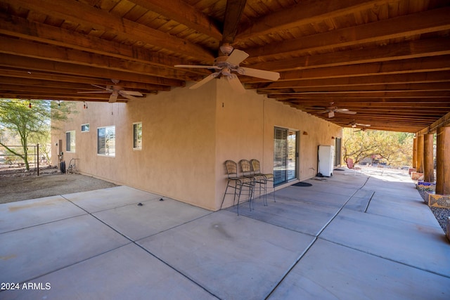 view of patio / terrace featuring ceiling fan