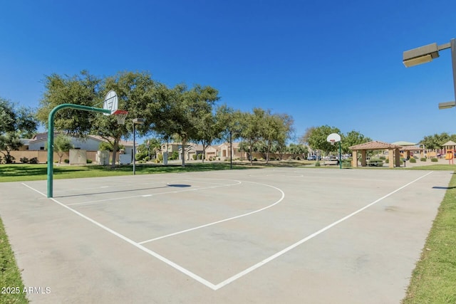 view of basketball court featuring a gazebo and community basketball court