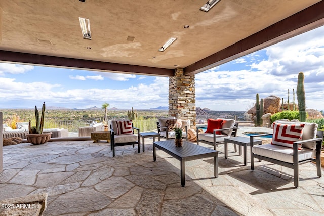 view of patio featuring an outdoor hangout area