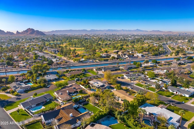 aerial view featuring a mountain view