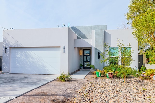 modern home featuring a garage