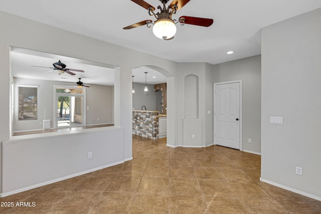 view of tiled spare room