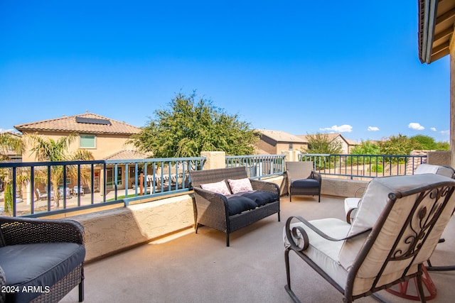 balcony featuring an outdoor living space