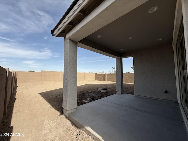 view of patio with a fenced backyard