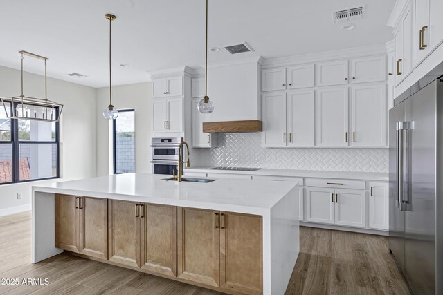 26655 S 169th Pl, Queen Creek, AZ 85142 - kitchen with visible vents, appliances with stainless steel finishes, custom exhaust hood, and a sink